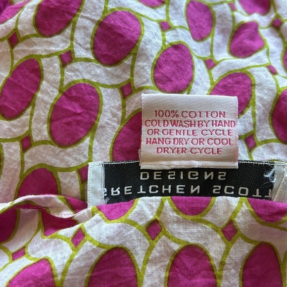 Gretchen Scott Designs Tunic Swim Coverup Dress Pink White Green Sz M - Picture 9 of 12